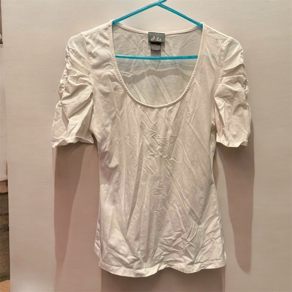 DOTS Elegant White Women's Top blouse LARGE